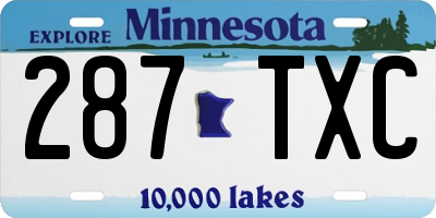MN license plate 287TXC