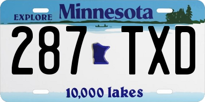 MN license plate 287TXD