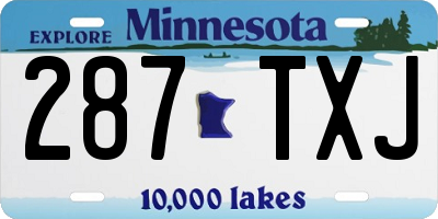 MN license plate 287TXJ