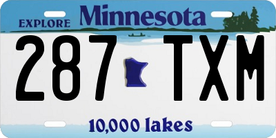 MN license plate 287TXM
