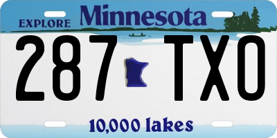 MN license plate 287TXO