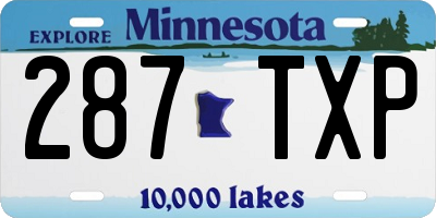 MN license plate 287TXP