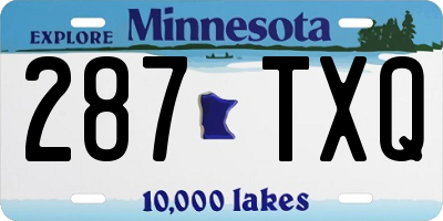 MN license plate 287TXQ