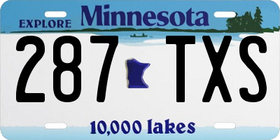 MN license plate 287TXS