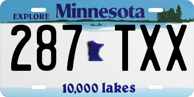 MN license plate 287TXX