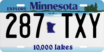 MN license plate 287TXY