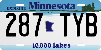 MN license plate 287TYB