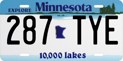 MN license plate 287TYE