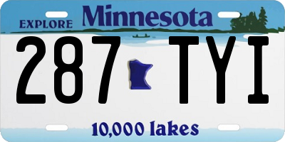 MN license plate 287TYI