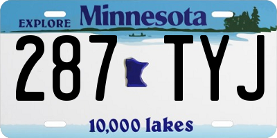 MN license plate 287TYJ