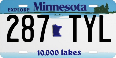 MN license plate 287TYL