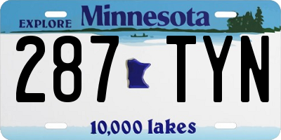 MN license plate 287TYN