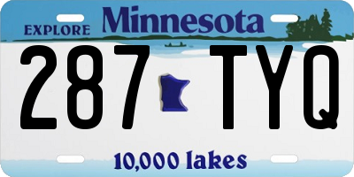 MN license plate 287TYQ