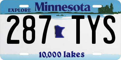 MN license plate 287TYS