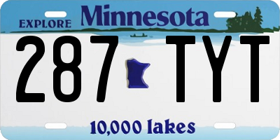 MN license plate 287TYT