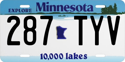 MN license plate 287TYV