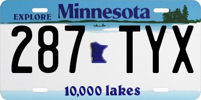 MN license plate 287TYX