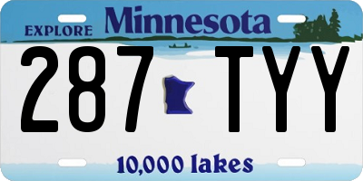 MN license plate 287TYY