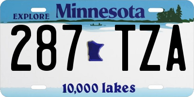 MN license plate 287TZA
