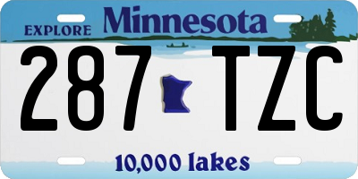 MN license plate 287TZC