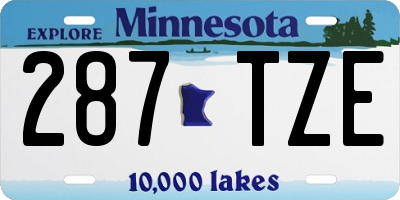 MN license plate 287TZE