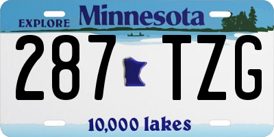 MN license plate 287TZG