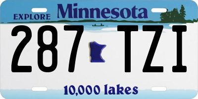 MN license plate 287TZI