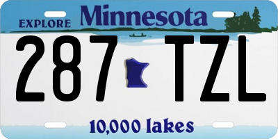 MN license plate 287TZL