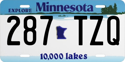 MN license plate 287TZQ