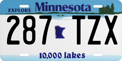 MN license plate 287TZX