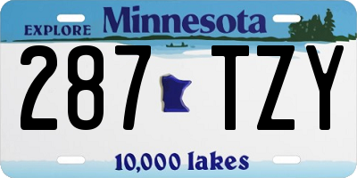 MN license plate 287TZY