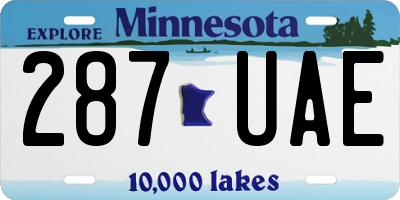 MN license plate 287UAE