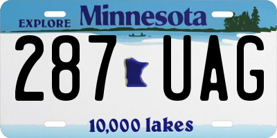 MN license plate 287UAG