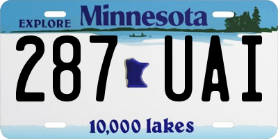MN license plate 287UAI