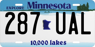MN license plate 287UAL