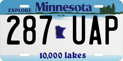 MN license plate 287UAP