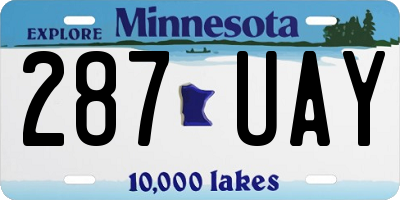 MN license plate 287UAY