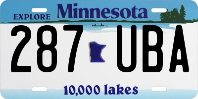 MN license plate 287UBA