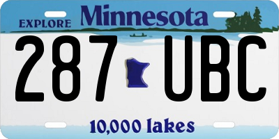 MN license plate 287UBC