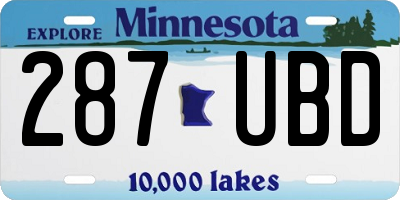 MN license plate 287UBD