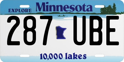 MN license plate 287UBE