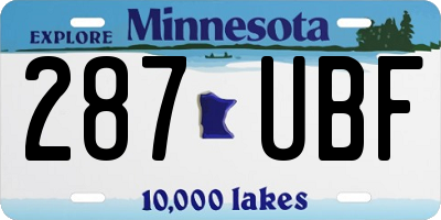 MN license plate 287UBF