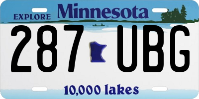 MN license plate 287UBG