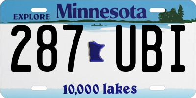 MN license plate 287UBI