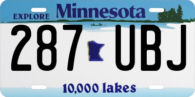 MN license plate 287UBJ