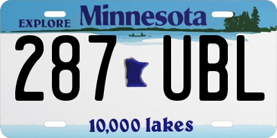 MN license plate 287UBL