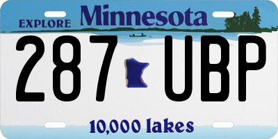 MN license plate 287UBP