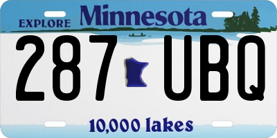 MN license plate 287UBQ