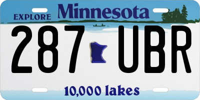 MN license plate 287UBR