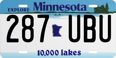 MN license plate 287UBU
